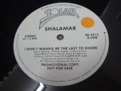 画像1: Shalamar - I Don't Wanna Be The Last To Know (Promo)