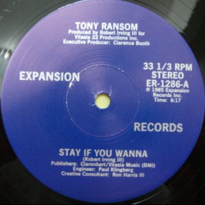 画像: Tony Ransom - Stay If You Wanna