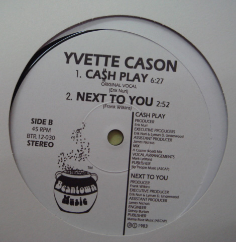 画像: Yvette Cash - Cash Play / Next To You (Re)