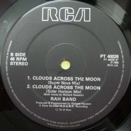 画像: Rah Band - Clouds Across The Moon(UK)