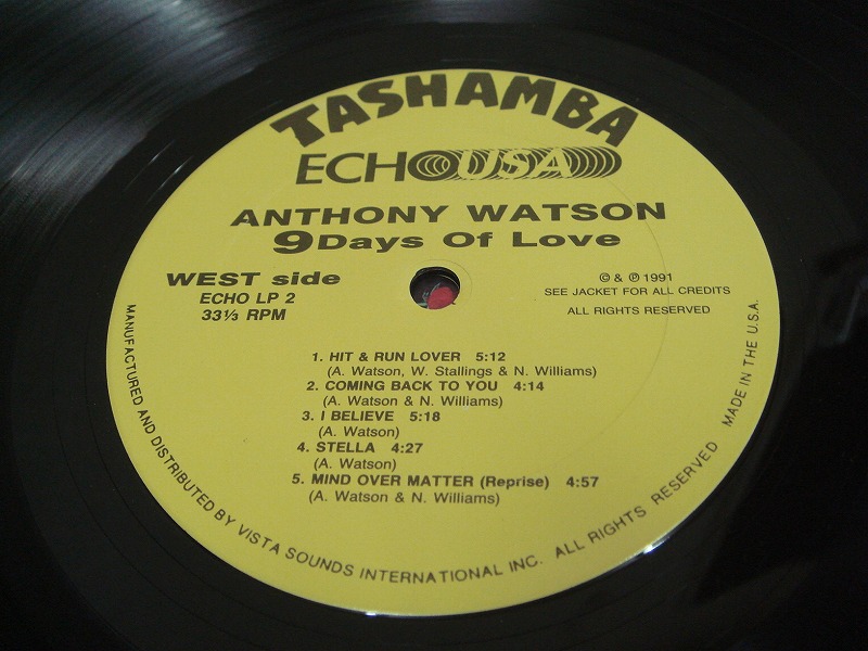 画像: Anthony Watson - 9 Days of Love LP