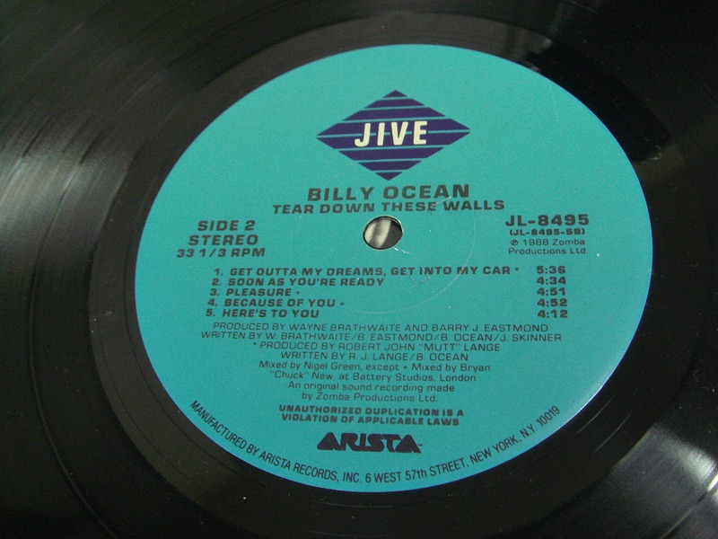 画像: Billy Ocean -  Tear Down These Walls LP