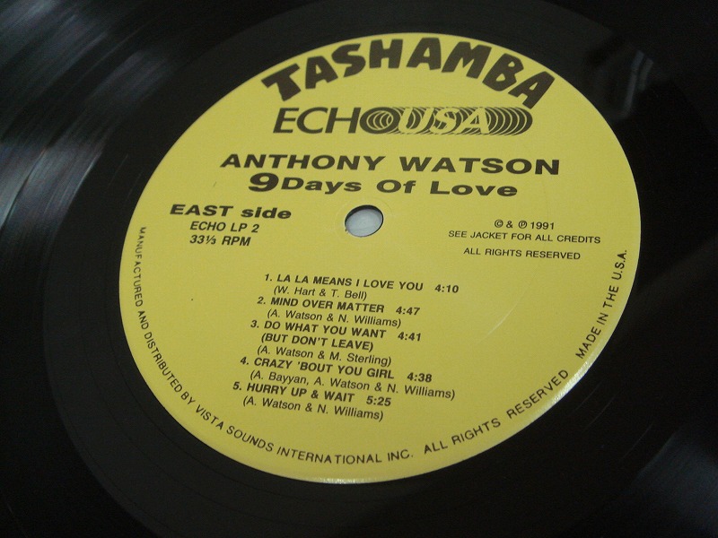 画像: Anthony Watson - 9 Days of Love LP