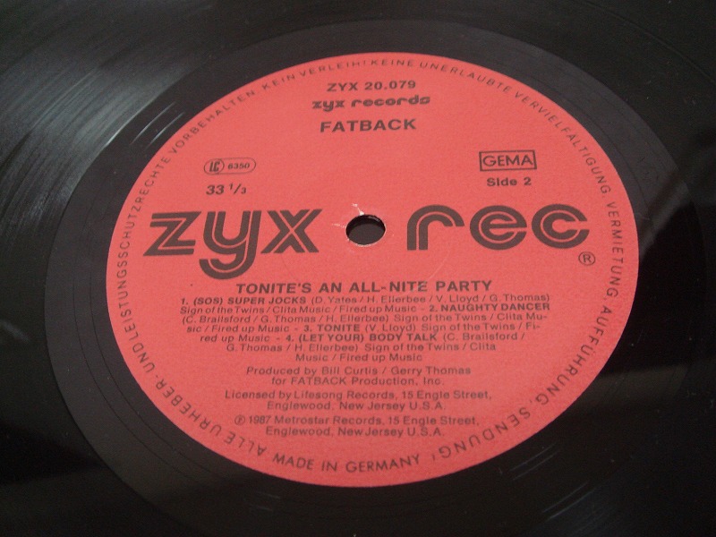 画像:  Fatback - Tonite's An All-Nite Party   LP