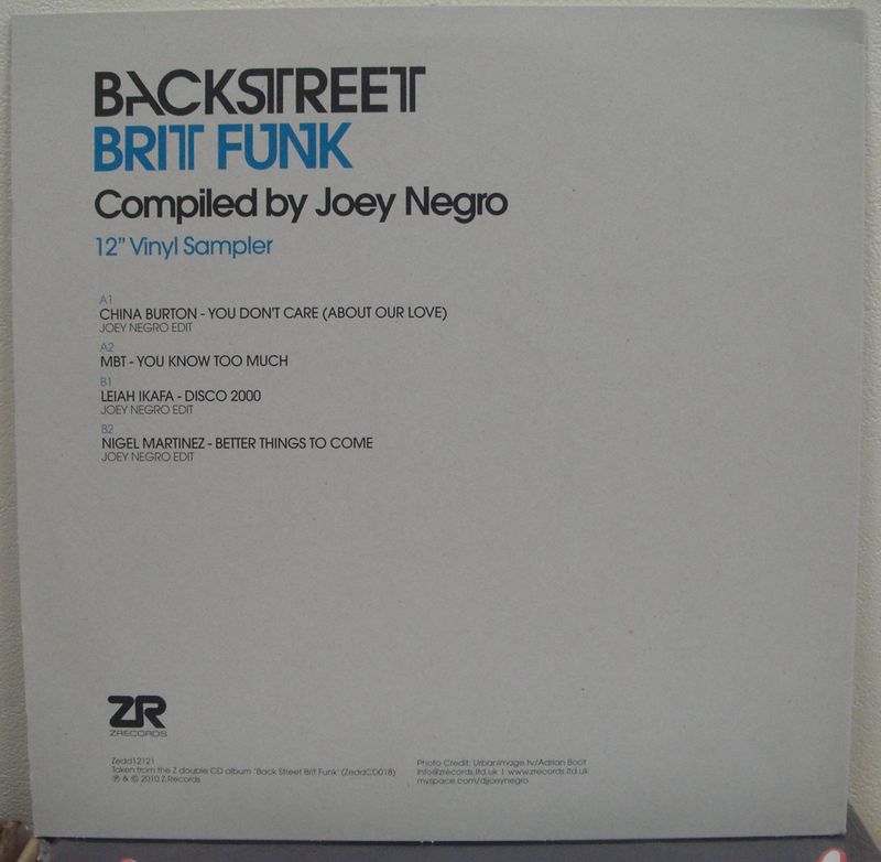 画像:  Joey Negro ‎– Backstreet Brit Funk 　 (Re)