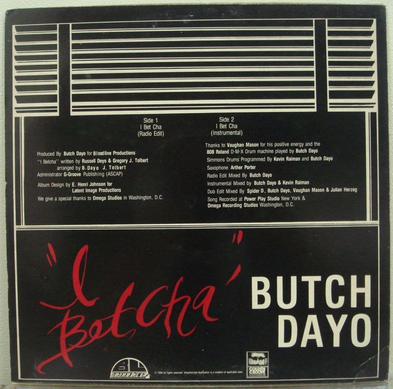 画像: Butch Dayo - I Betcha