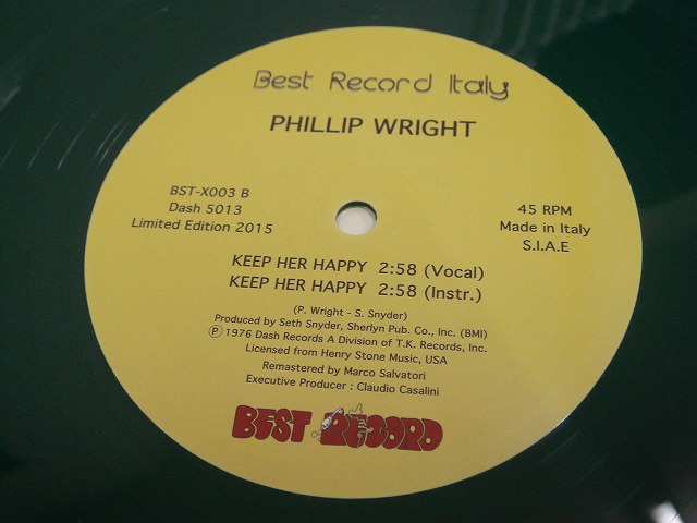 画像:  Phillip Wright ‎– Keep Her Happy  (Re)