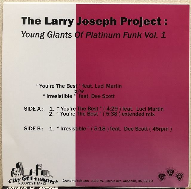 画像:  The Larry Joseph Project ‎– Young Giants Of Platinum Funk Vol. 1  (Re)