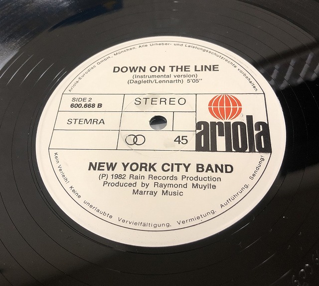 画像:  N.Y.C. Band ‎- Down On The Line 
