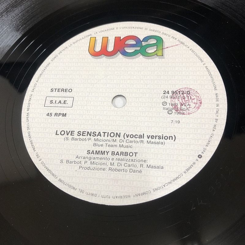 画像:  Sammy Barbot ‎- Love Sensation 