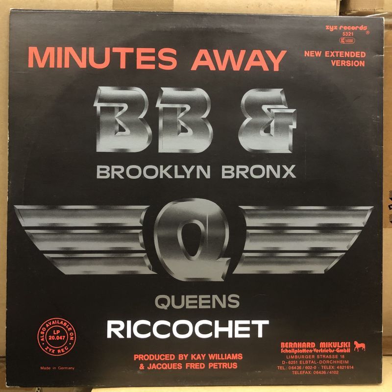 画像: Brooklyn, Bronx & Queens B. B. & Q. - Minutes Away (New Extended Version) / Riccochet