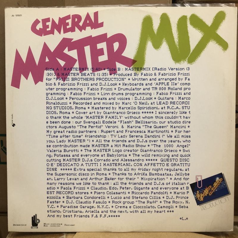 画像: General Master Featuring D.J. Look – Mastermix