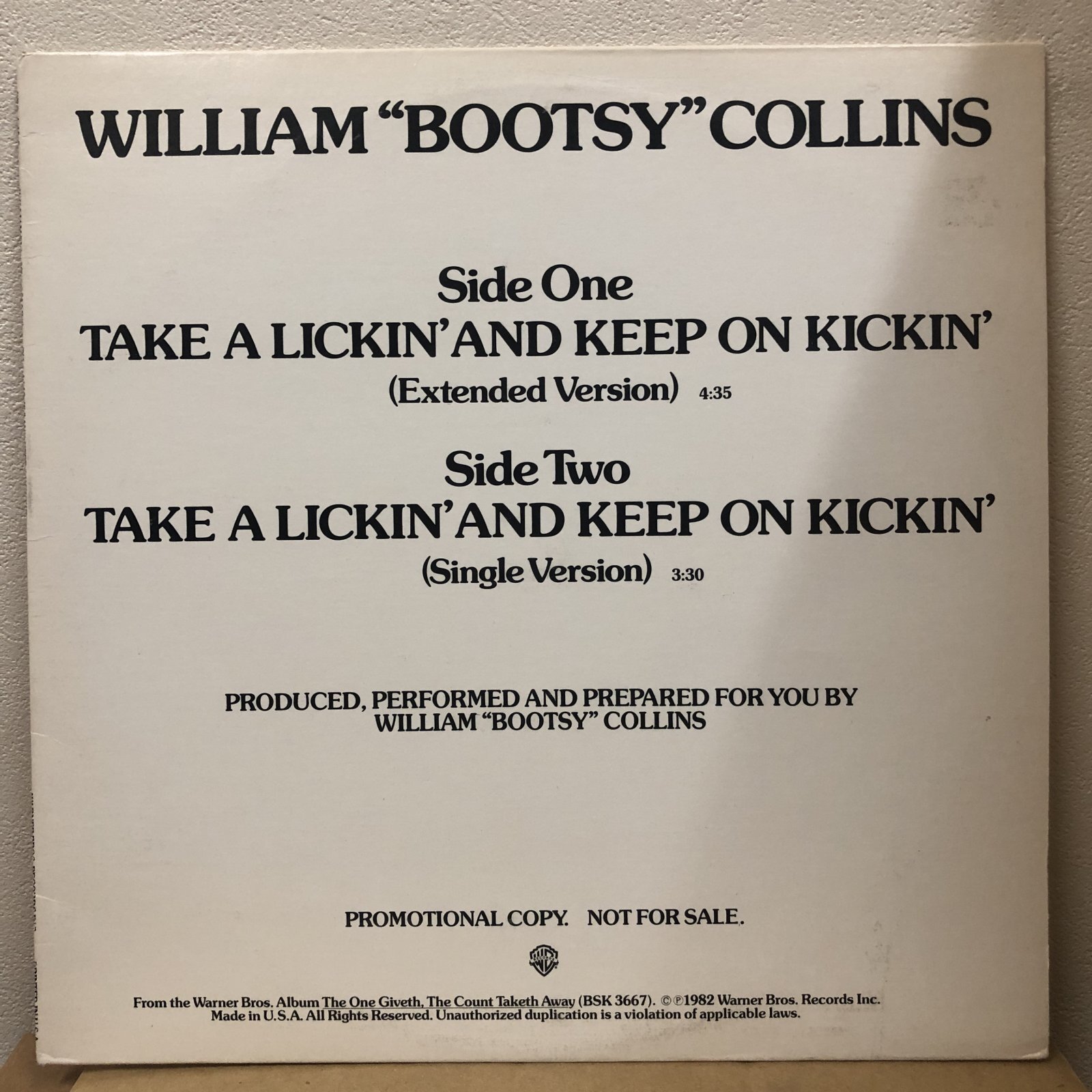 画像1: William "Bootsy" Collins* - Take A Lickin' And Keep On Kickin'