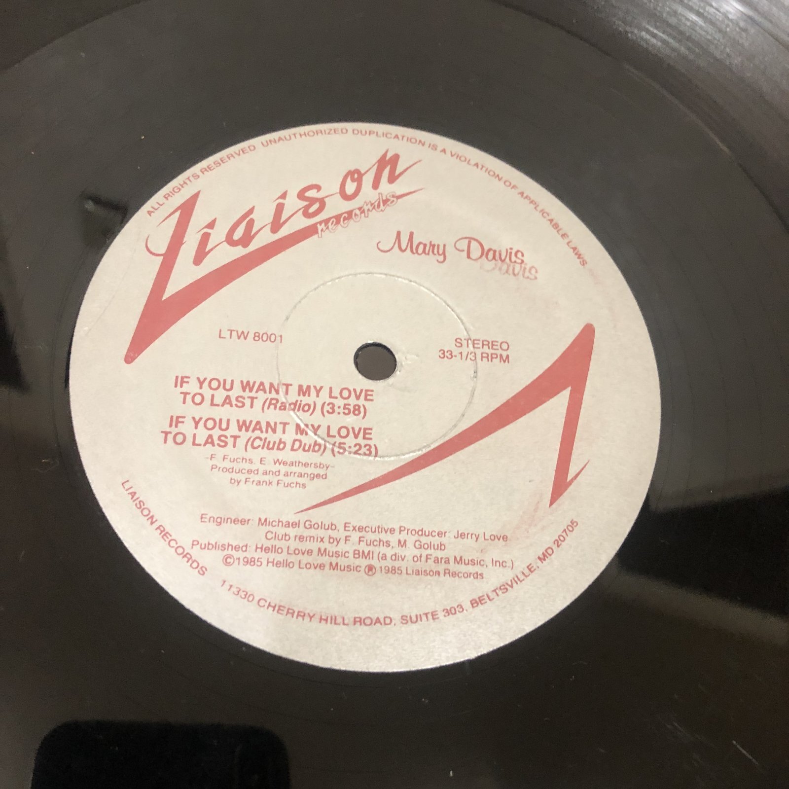 画像: Mary Davis - If You Want My Love To Last