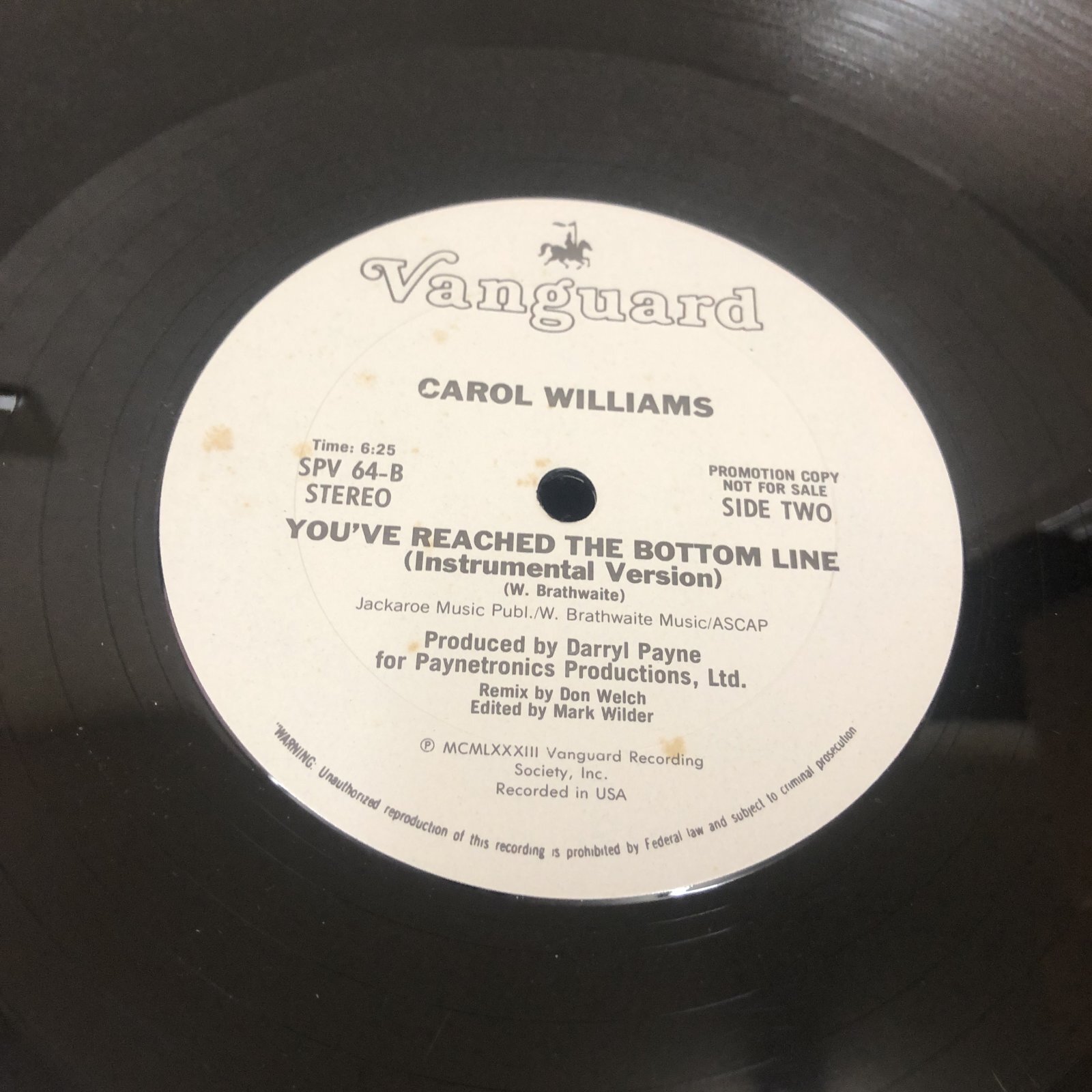 画像: Carol Williams - You're Reached The Bottom Line - promo