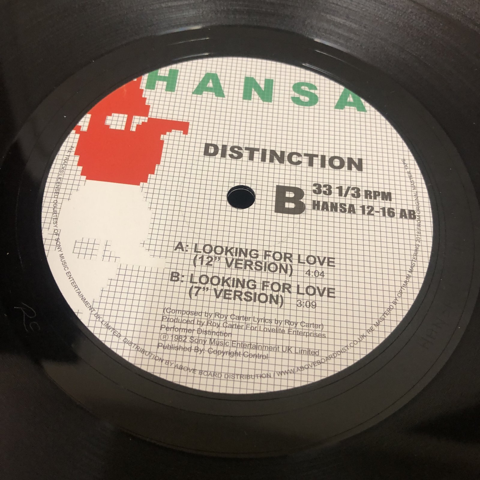 画像:  Distinction ‎- That's The Way I Like It / Looking For Love  (Re)