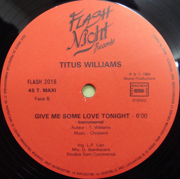 画像: Titus Williams - Give Me Some Love Tonight